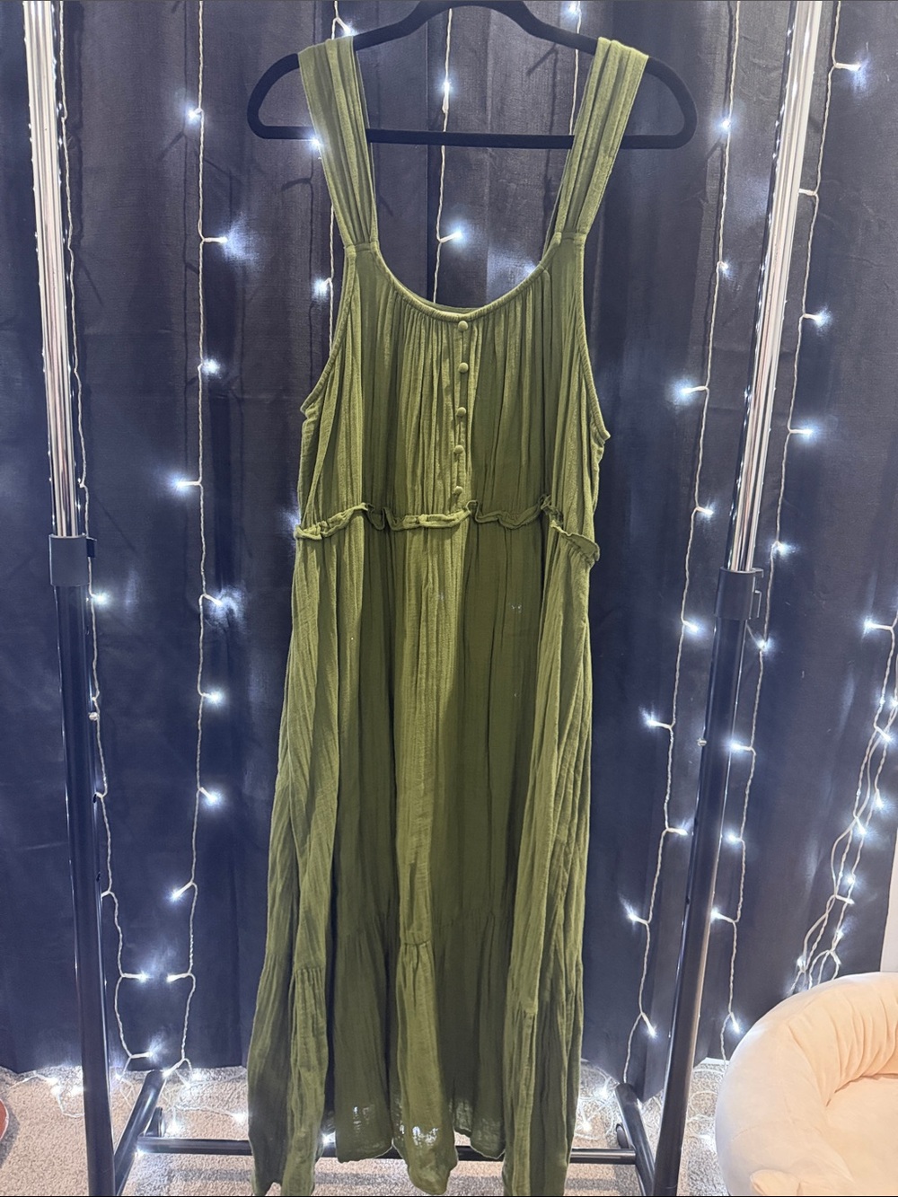 Time and Tru Olive Green Sleeveless Maxi Dress